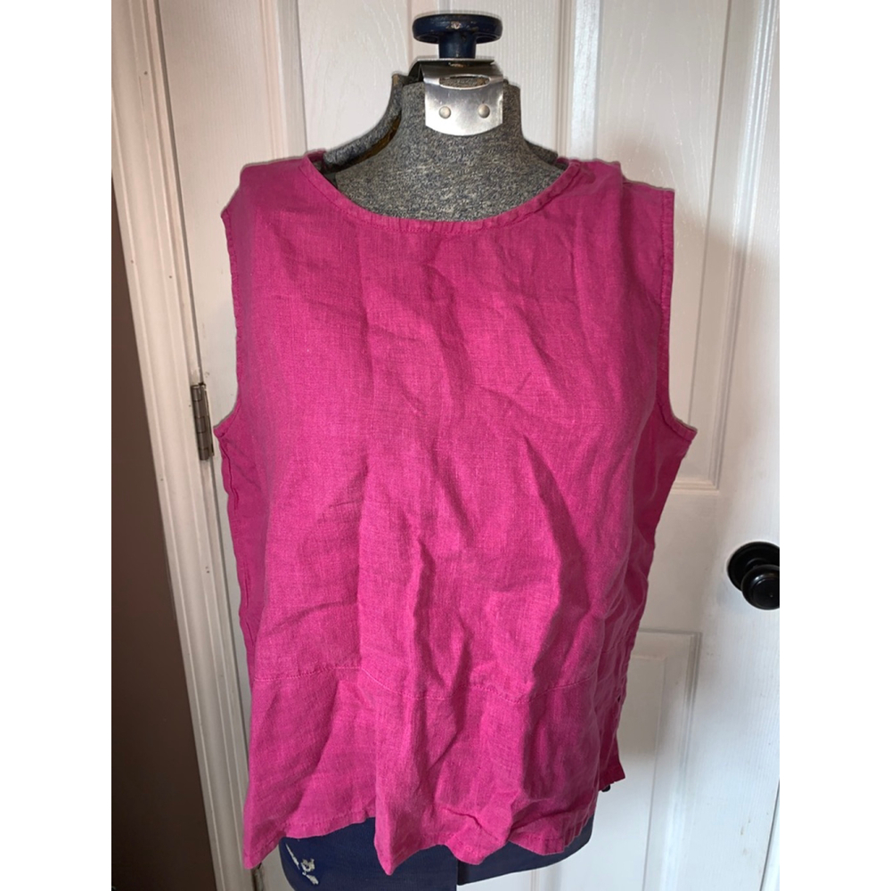 Women's Bryn Walker Pink Linen Sleeveless Tank Top Size S